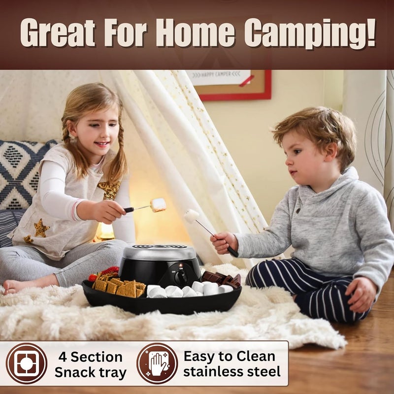 S'MORES GALORE ™ Electric Smores Maker Tabletop Indoor - Perfect Family Smore Maker All Year Long - Indoor Marshmallow Roaster Smores Kit w/Serving Tray - Party Sized Electric S'mores Maker - Image 3
